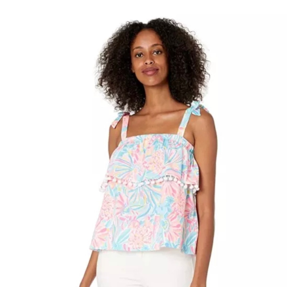 Lilly Pulitzer Benita Top Multi Tropical Punch SZ XL NWT